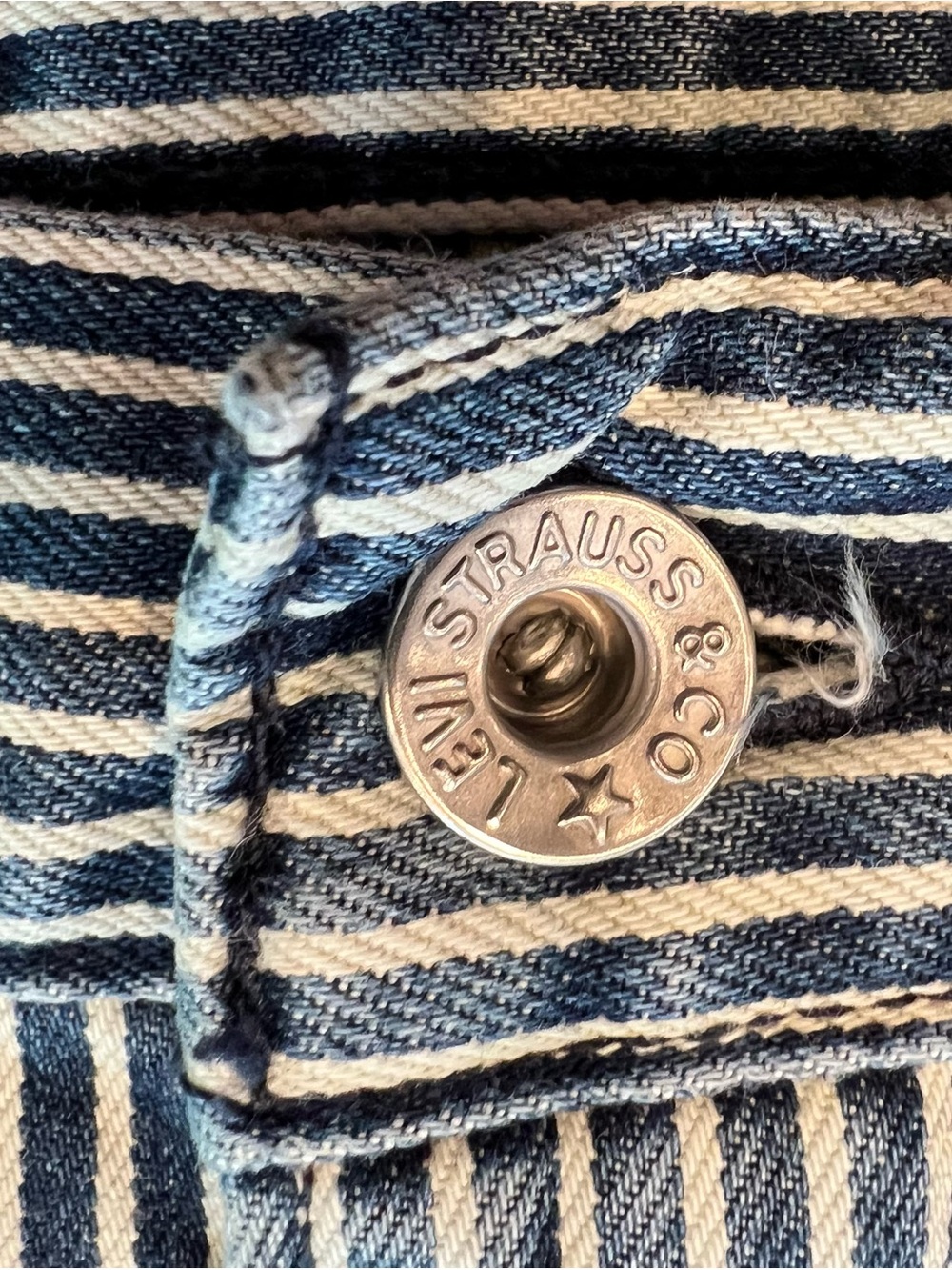 Levi's Navy and White Striped Work Relaxed Jeans - Picture 5 of 12
